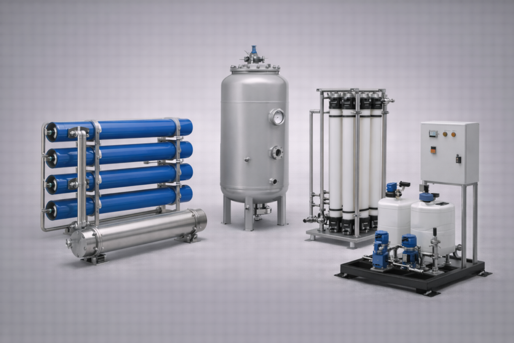 Water Treatment and Desalination Systems – Applications Sales Opportunities Water treatment and desalination equipment including RO vessels, filter tank, UF module and dosing skid
