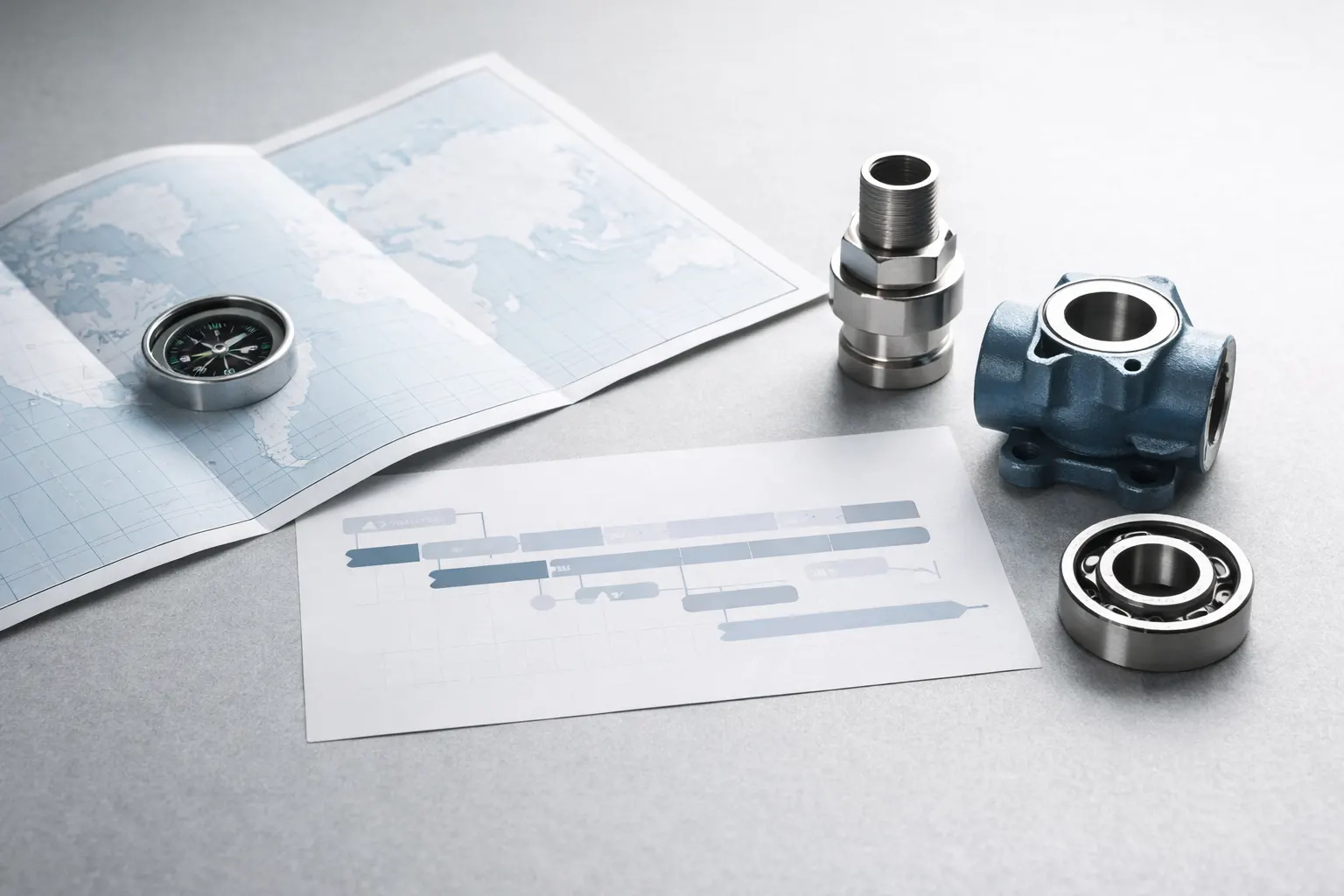 Industrial route-to-market planning with a 90-day launch timeline for international sales.